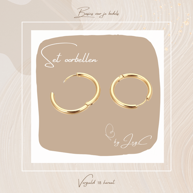 Oorbel set 18K verguld 