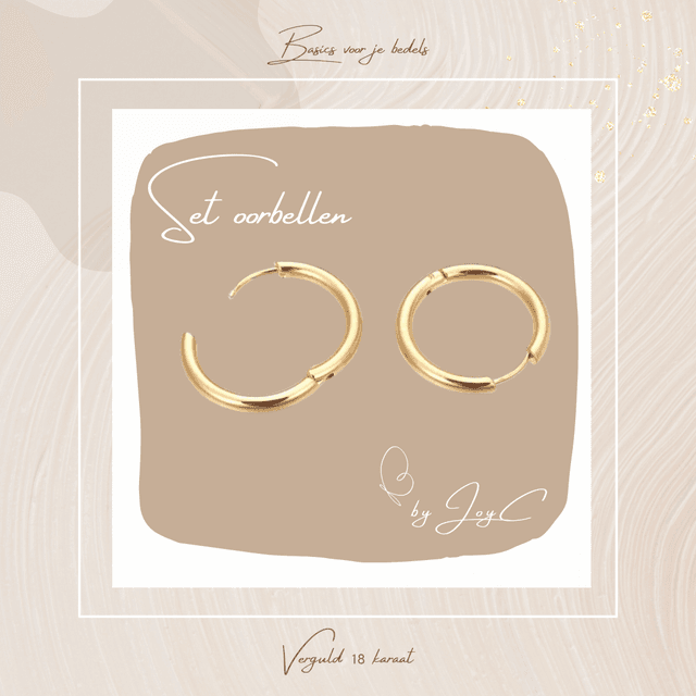 Oorbel set 18K verguld 